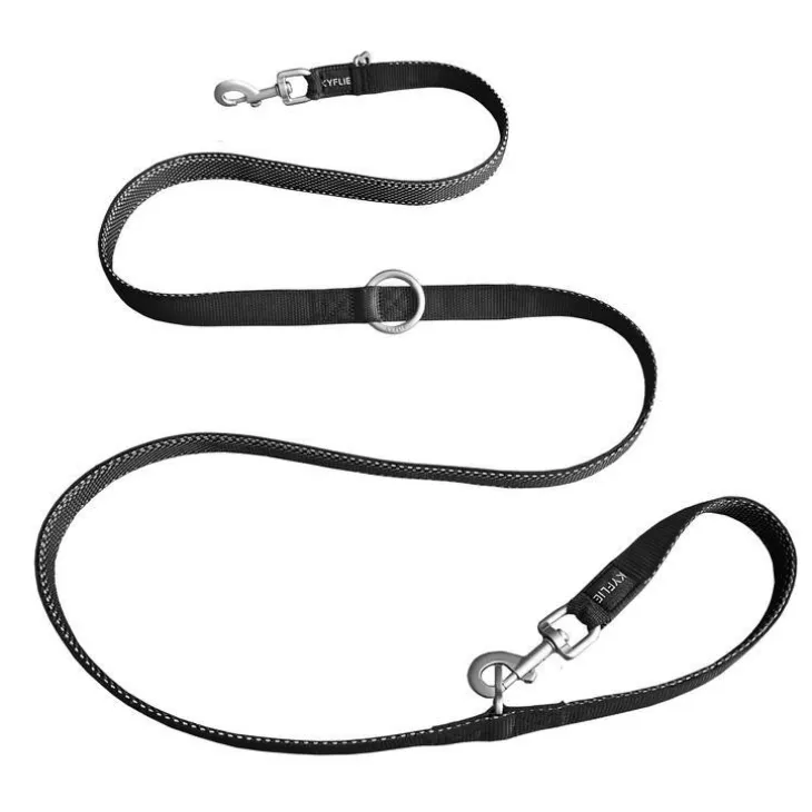 Laisse 3 points coloris noir Kyflie Momentum 2,2 m - L