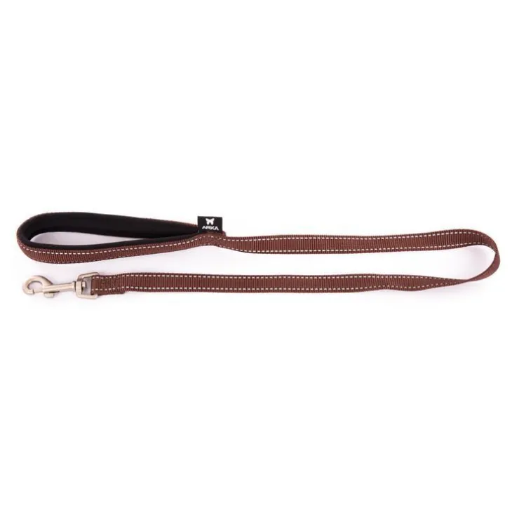 Laisse neo+ marron 100x2,5 cm