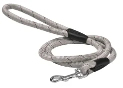 Laisse pour chien en nylon rond coloris gris Bobby - 1,2 m