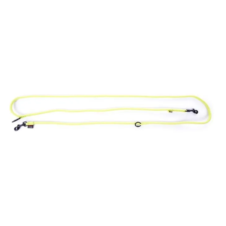 Laisse ronde 3 positions coloris vert citron - 1,3x190 cm