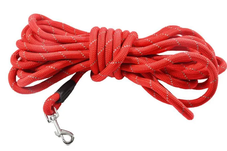 Laisse ronde rouge Bobby - 5 m