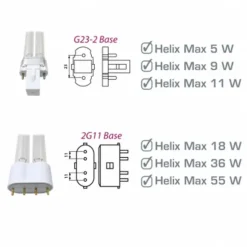 Lampe UVC de rechange, spéciale Helix Max, AQUA MEDIC - 5 Watts