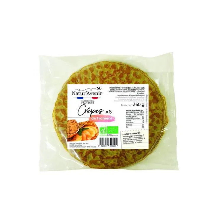 Lot de 6 crêpes de froment Natur'Avenir - 375 g