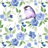 Lot de 20 serviettes 3 plis Flower Poem coloris multicolore - 33 x 33 cm
