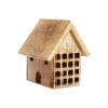 Maison à poser en bois naturel blanc - 14 x 12 x 13 cm