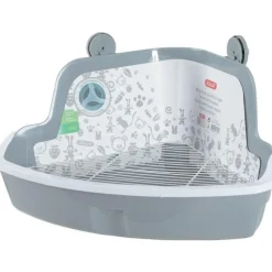 Maison de toilette d'angle pour les rongeurs coloris gris Zolux – 33 x 42 x 20,5 cm