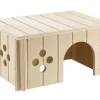 Maison rectangulaire pour cochon dinde coloris marron en bois