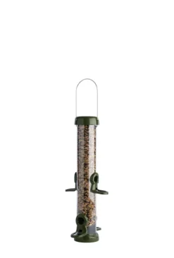 Mangeoire à graines silo ring pull click coloris vert - 1 L