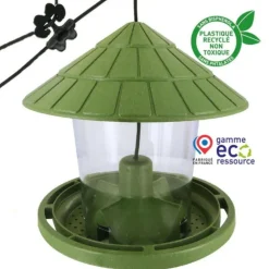 Mangeoire pour oiseaux en plastique 100 % recyclé coloris vert Natures Market Émilie - 21,7 x 20 cm