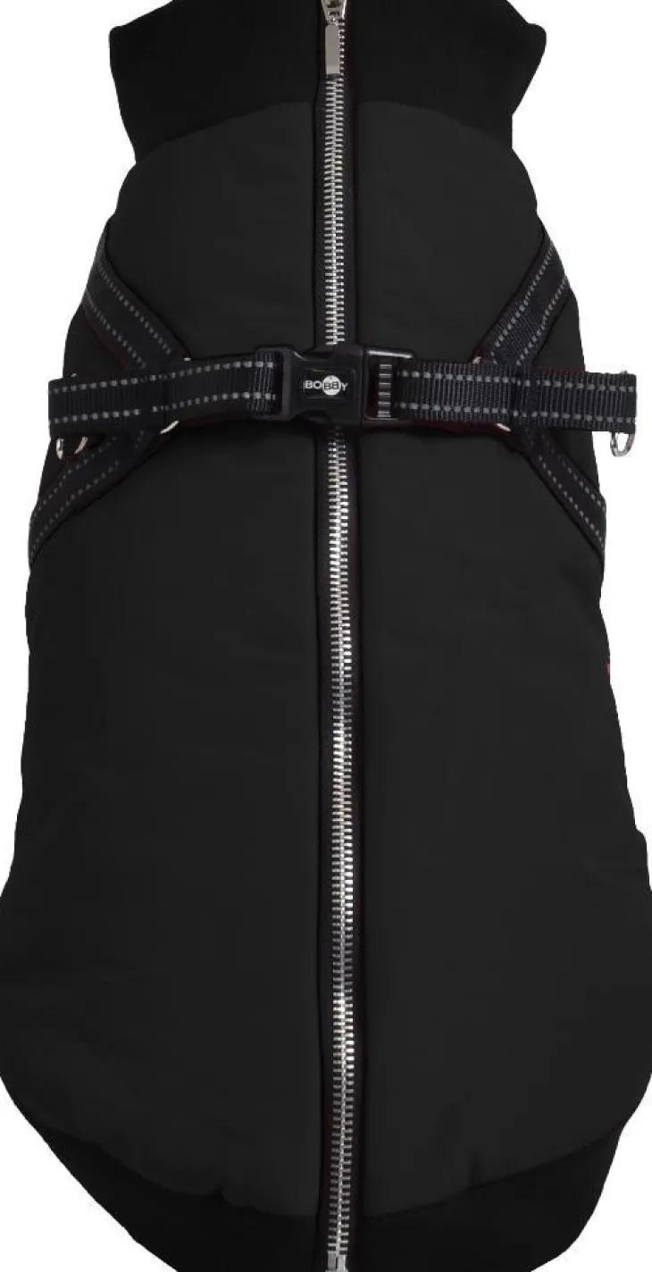 Manteau pour chien coloris noir avec harnais intégré Bobby Easy - Taille 30S