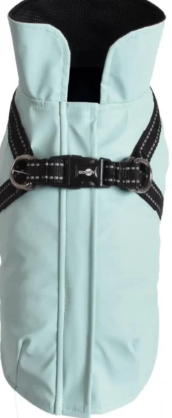 Manteau pour chien coloris bleu glacier avec harnais intégré Bobby Tom - Taille 25XS