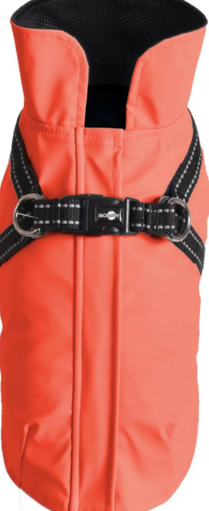 Manteau pour chien coloris corail avec harnais intégré Bobby Tom - Taille 48L