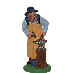 Maréchal ferrant à l'enclume santons Escoffier - H 7 cm