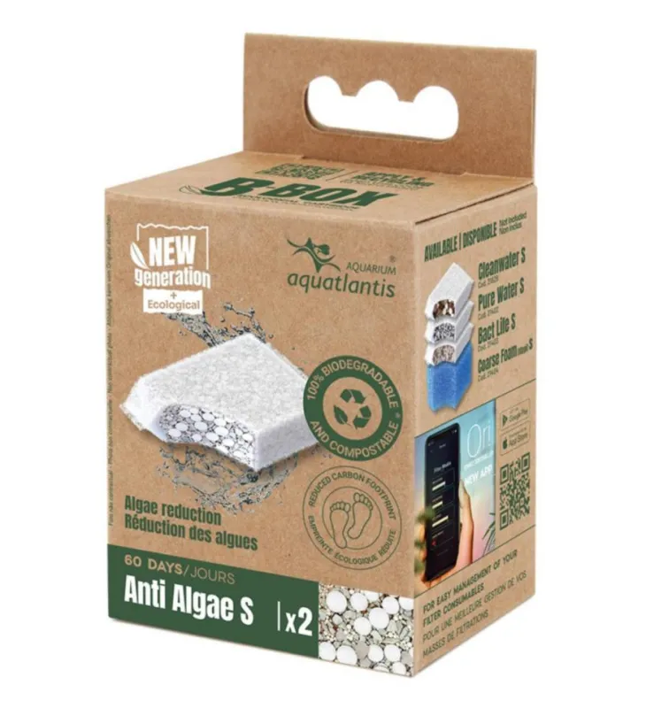 Masses filtrantes pour aquarium coloris blanc Aquatlantis B-Box anti-algues - Taille S x 2