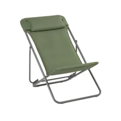 Maxi Transat BeComfort® tube titane olive Lafuma Mobilier - 62 x 83 x 94 cm