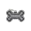 Médaille bronx grand os pour chien décoration rivets en métal