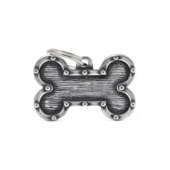 Médaille bronx grand os pour chien décoration rivets en métal