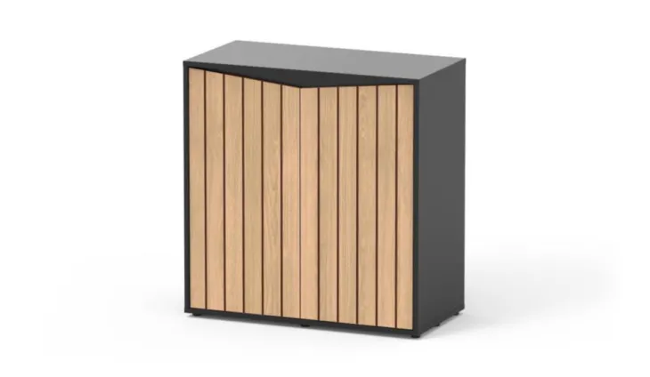 Meuble d'aquarium lame coloris bois noir 2 portes Prestige 80 Aquatlantis - 80 x 35 x 83 cm