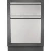 Meuble rangement 2 tiroirs coloris gris Napoleon