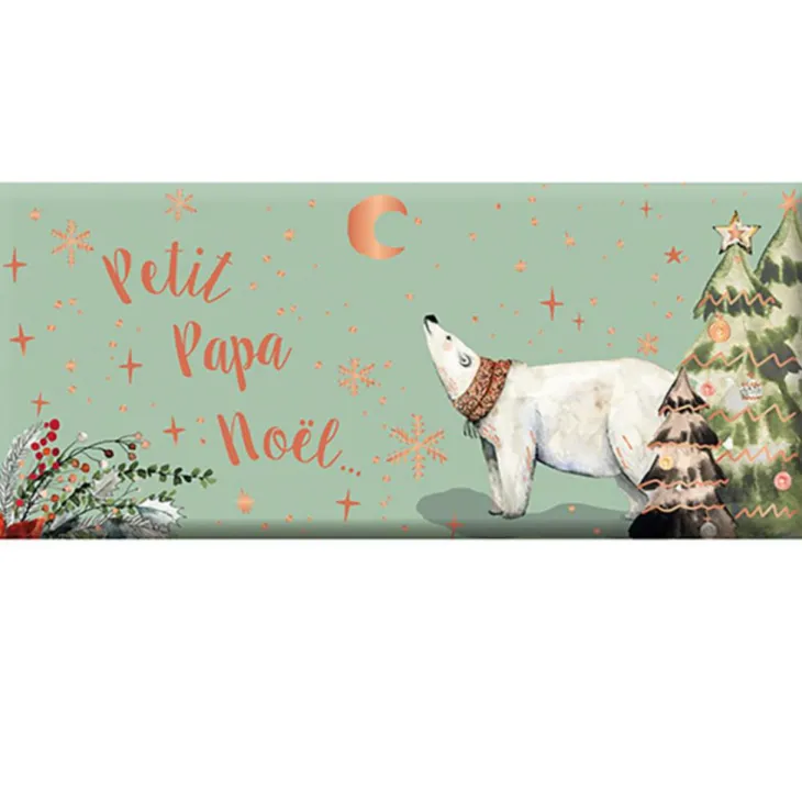 Mini tablette de chocolat au lait « Petit Papa Noël » Art Grafik