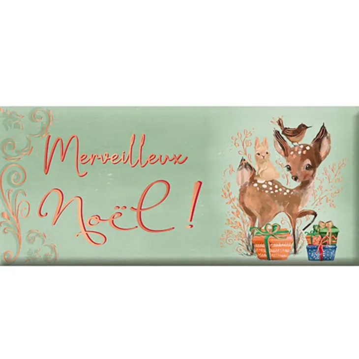 Mini tablette de chocolat au lait « Merveilleux Noël » Art Grafik