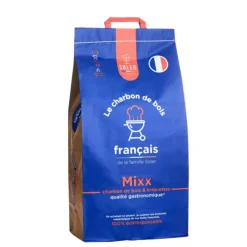 Mélange de charbon de bois et briquettes issus de bois français gamme gastronomique Soler - 8 kg