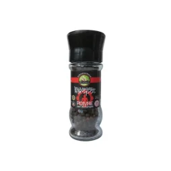Moulin de poivre noir de Kampot en grains bio-équitable Ethnoscience - 45 g
