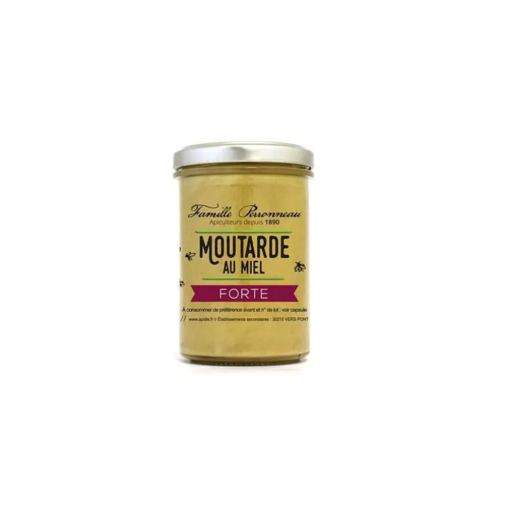 Moutarde au miel bio - pot en verre de 210 g
