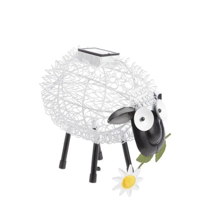 Mouton solaire en métal Dolly Sheep à LED blanc ou multicolore