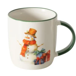 Mug blanc en céramique motif bonhomme de neige Navis - Ø 8,5 x 9 cm