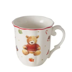 Mug en céramique blanche à motif ourson Bailey - Ø 9,3 x 9,5 cm