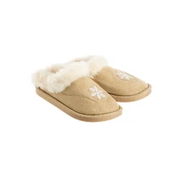 Mules extra douces coloris beige avec fausse fourrure - Pointure 37