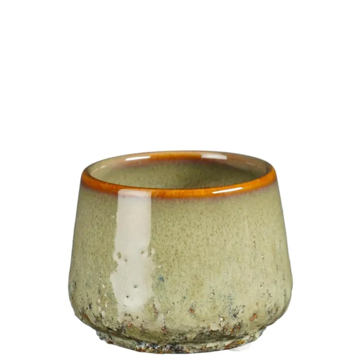 Mylo pot rond coloris vert en céramique - Ø 8,5 x 7 cm