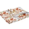 Nappe décorative rectangulaire décor floral coloris vert en coton - 150 x 250 cm