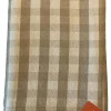 Nappe rectangulaire à carreaux lin doré en PE/coton Celestin - 150 x 300 cm