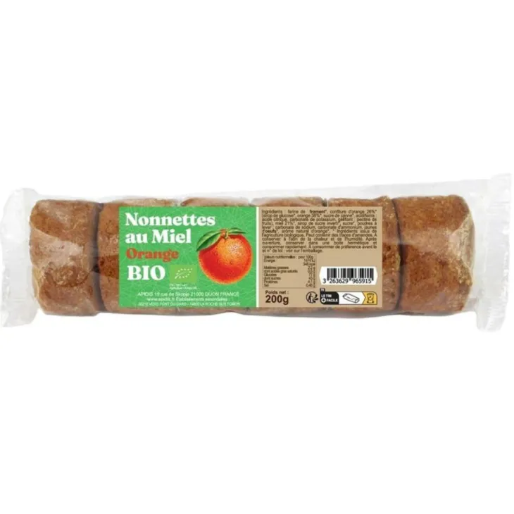 Nonnettes aux oranges bio Apidis 200gr