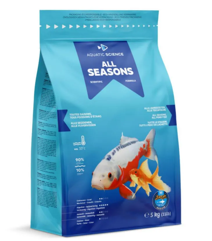 Nourriture annuelle pour poisson d'étang de minimum 15 cm de long Aquatic Science All Seasons - Taille M sac de 5 kg