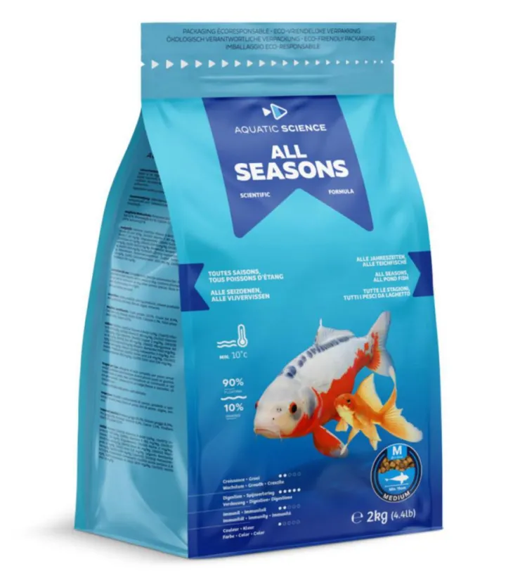 Nourriture annuelle pour poisson d'étang de minimum 15 cm de long Aquatic Science All Seasons - Taille M sac de 2 kg