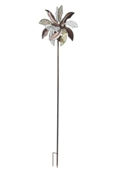 Éolienne sur pique design en filigrane métallique Smart Garden Anemos - Ø 30 x 120 cm
