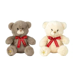 Ours avec ruban rouge Joyeux Noël - 15 cm