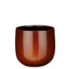 Pablo pot rond coloris marron en céramique - Ø 21 x 19 cm