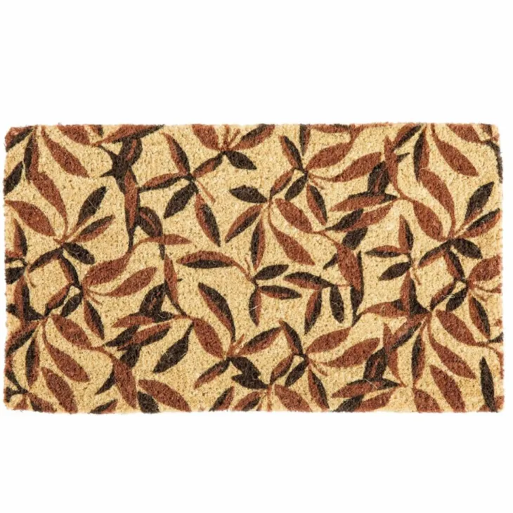 Paillasson branche végétale coloris multicolore en fibre de coco - 40 x 72 cm
