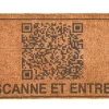 Paillasson coloris marron en fibre de coco - 40 x 72 cm