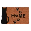 Paillasson en fibre de coco avec imprimé chat et Home - 74,8 x 45 cm