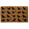 Paillasson oiseaux en ligne coloris noir en coton - 40 x 72 cm