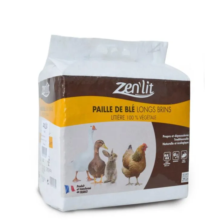 Paille de blé en brin long en sac de 6 kg