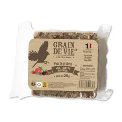 Pain de graisse aux fruits rouges pour oiseaux Grain de vie – 290 g