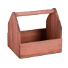 Panier Gustave en bois de sapin teinté noyer Cav Service - 23 x 18 x 8 cm
