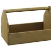 Panier Gustave en bois de sapin teinté noyer Cav Service - 33 x 18 x 8 cm