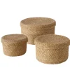 Panier rond en algues marron Sophy M - Ø 20 x H 12 cm